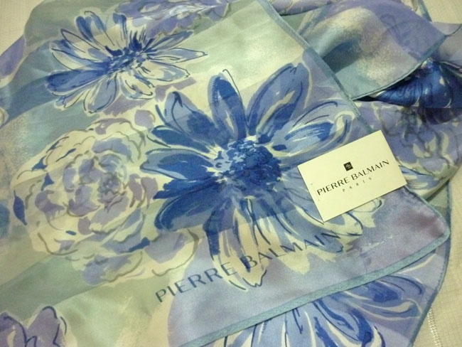 ผ้าพันคอ 100% silk PIERRE BALMAIN