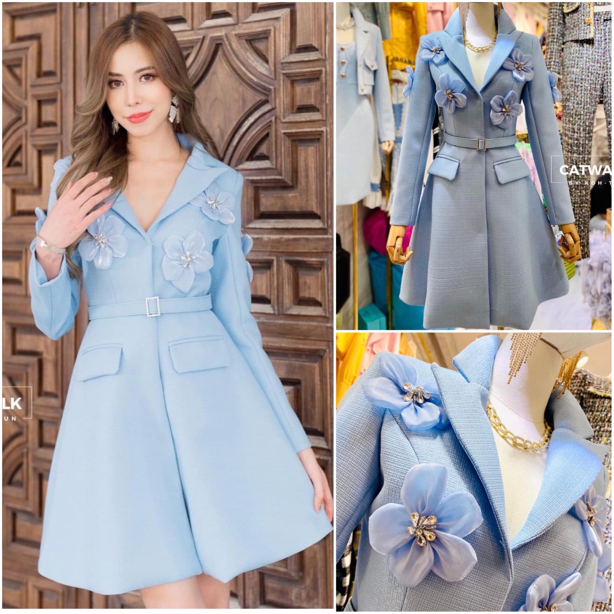 เดรสปกเทเลอร์ แต่งดอกไม้ปักเพชร ผ้าเกรดเอ ทรงเข้ารูปแขนยาว นำดอกไม้โทนสีชุด ดูโดดเด่นมากขึ้น กระโปรงเป็นทรงเอ มาพร้อมเข็มขัดหัวเพชรโทน เดียวกับตัวชุด สินค้าคุณภาพ (พร้อมส่ง)