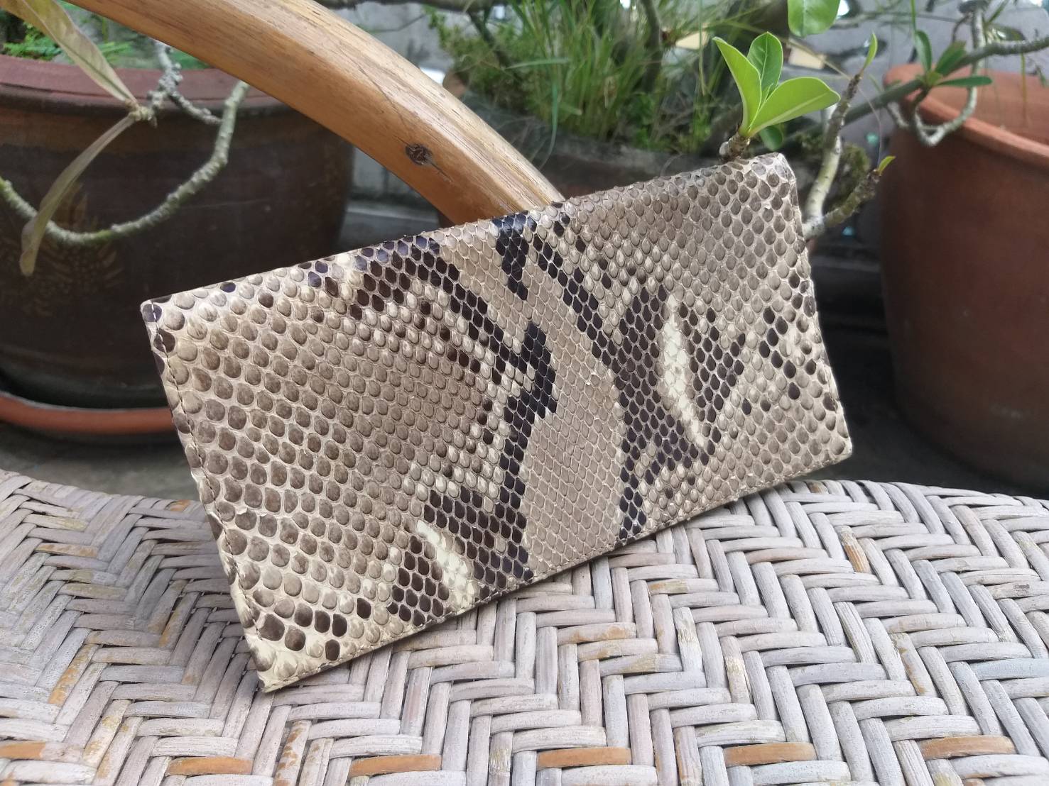 กระเป๋าสตางค์หนังงูแท้ KATORIYA หนังแท้ทั้งใบ (ของใหม่)