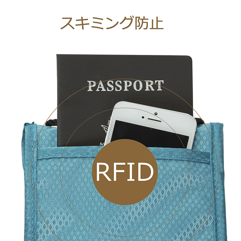 ฺBagsmart กระเป๋าใส่พาสปอร์ตแบบห้อยคอ ป้องกันการขโมยข้อมูลบัตรเครดิตด้วยคลื่น RFID มี 3 สีให้เลือก