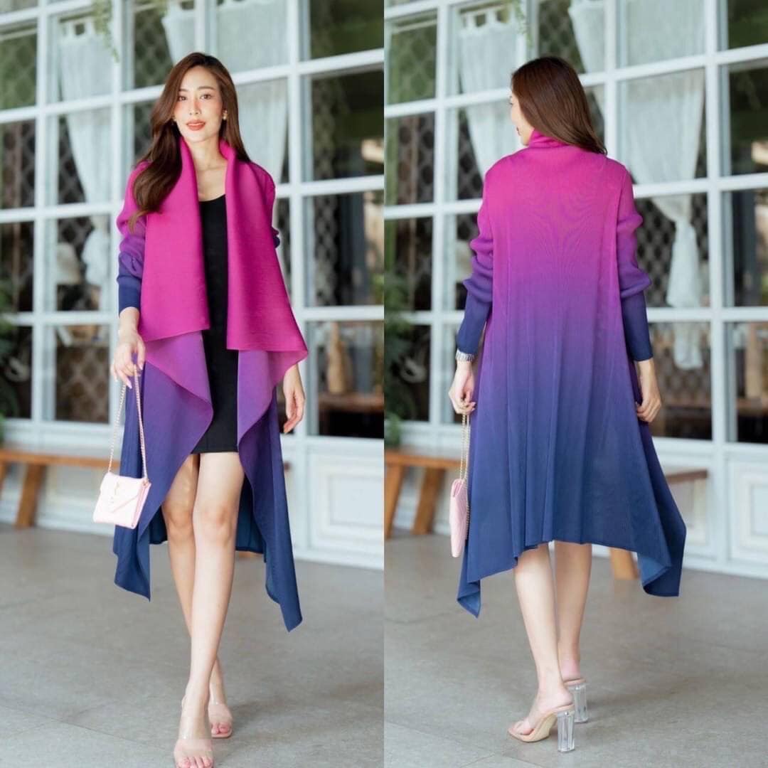 เดรสอัดพลีท เบราเซอร์ ตัวยาว อัดพลีท 100% เนื้อเดียวกับงาน Brand ดีไซน์เก๋ ด้วยแพตเทิร์น ปกใหญ่ซ้อน ปลายระย้า ทรงผีเสื้อ 👍🏻 สินค้าคุณภาพ (พร้อมส่ง)