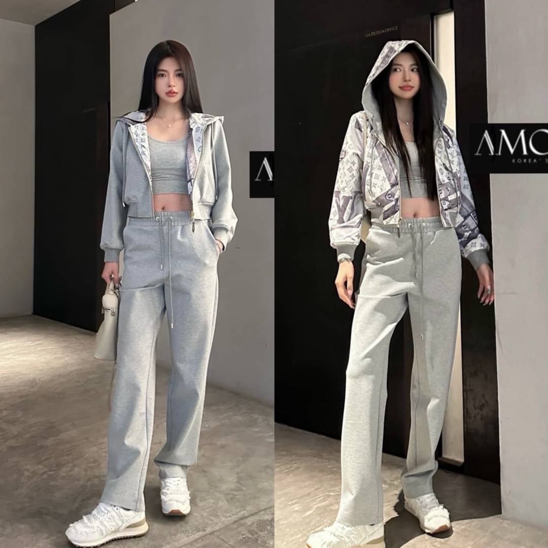 SET JACKET LV งาน Hiend ใส่ได้ทั้ง 2 ด้าน เนื้อผ้าดีม๊ากกกก ผ้าใส่สบายมากกกก ห้ามพลาดเลยนะคะ ใส่สบายสุดๆ : สินค้าคุณภาพ (พร้อมส่ง)