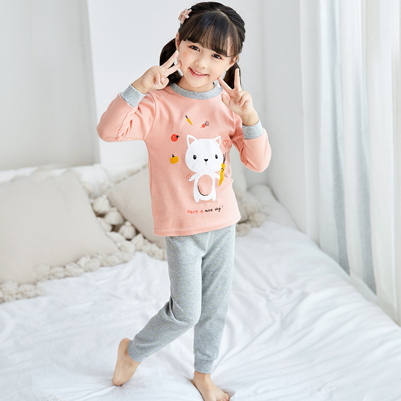 ชุดนอนเด็ก หญิง/ชาย ชุดเด็กนอน แขนยาวขายาว ผ้าฝ้าย 100% อุ่นนุ่มสบาย Size 73 80 90 100 110 120 130 140