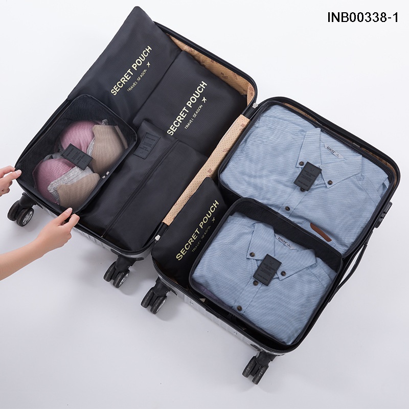 Travel Season กระเป๋าจัดระเบียบเดินทาง 7 ชิ้น จัดกระเป๋าเดินทาง ท่องเที่ยว ใส่เสื้อผ้า ชุดชั้นใน รองเท้า พกพาสะดวก มีให้เลือก 14 สี/ลาย