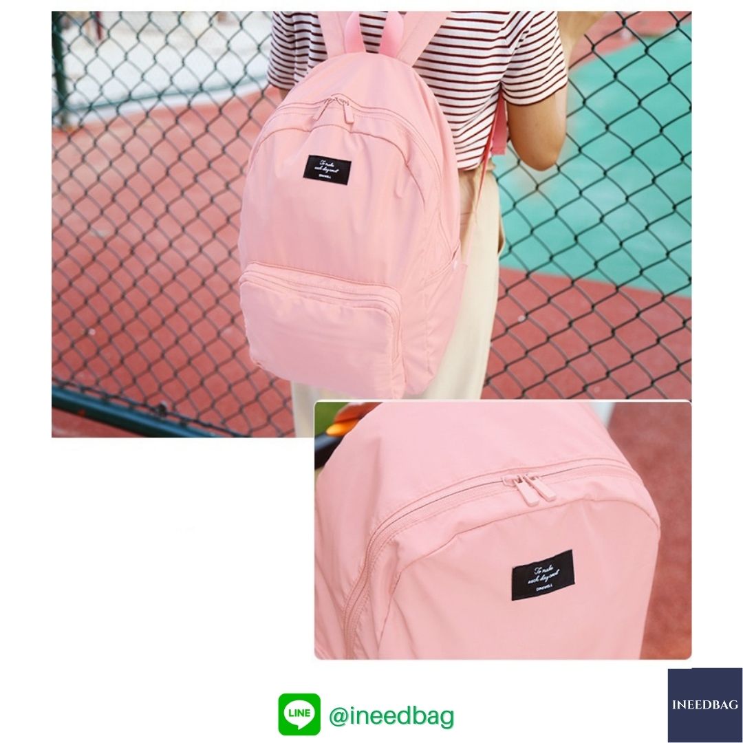 DINIWELL กระเป๋าเป้พับได้ กระเป๋าพับได้ กันน้ำ น้ำหนักเบา ใช้ได้ทุกโอกาส มี 4 สีให้เลือก (DINIWELL Foldable Travel Backpack Unisex Lightweight Portable School Backpack Laptop Bag Casual Water Resistant)