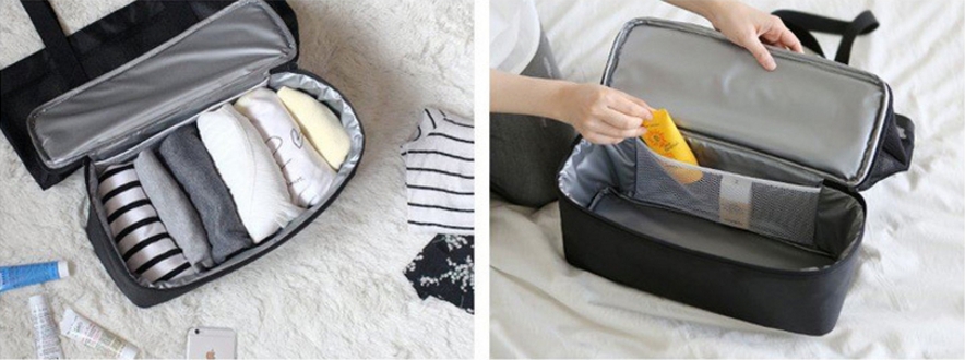 กระเป๋าเก็บความเย็น สะพายได้ เป็นตาข่าย เก็บอุณหภูมิร้อน-เย็น รูปทรงสวย เก๋ กะทัดรัด คุณภาพดี มีดีไซน์ (สีดำ)