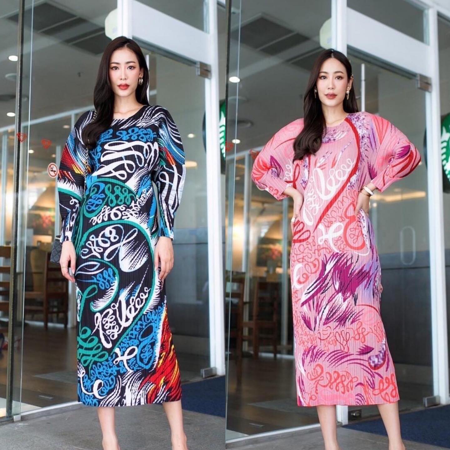 เดรสตัวยาว แพทเทิร์นอัดพลีท คอปาด แขนยาวเคิร์ฟกระดิ่ง ทรงสวย Premium 👍🏻 ดีไซด์ ✨🌞✨🌞 แบบงานแบรนด์ ✔️✔️ Hi-end สินค้าคุณภาพ (พร้อมส่ง)