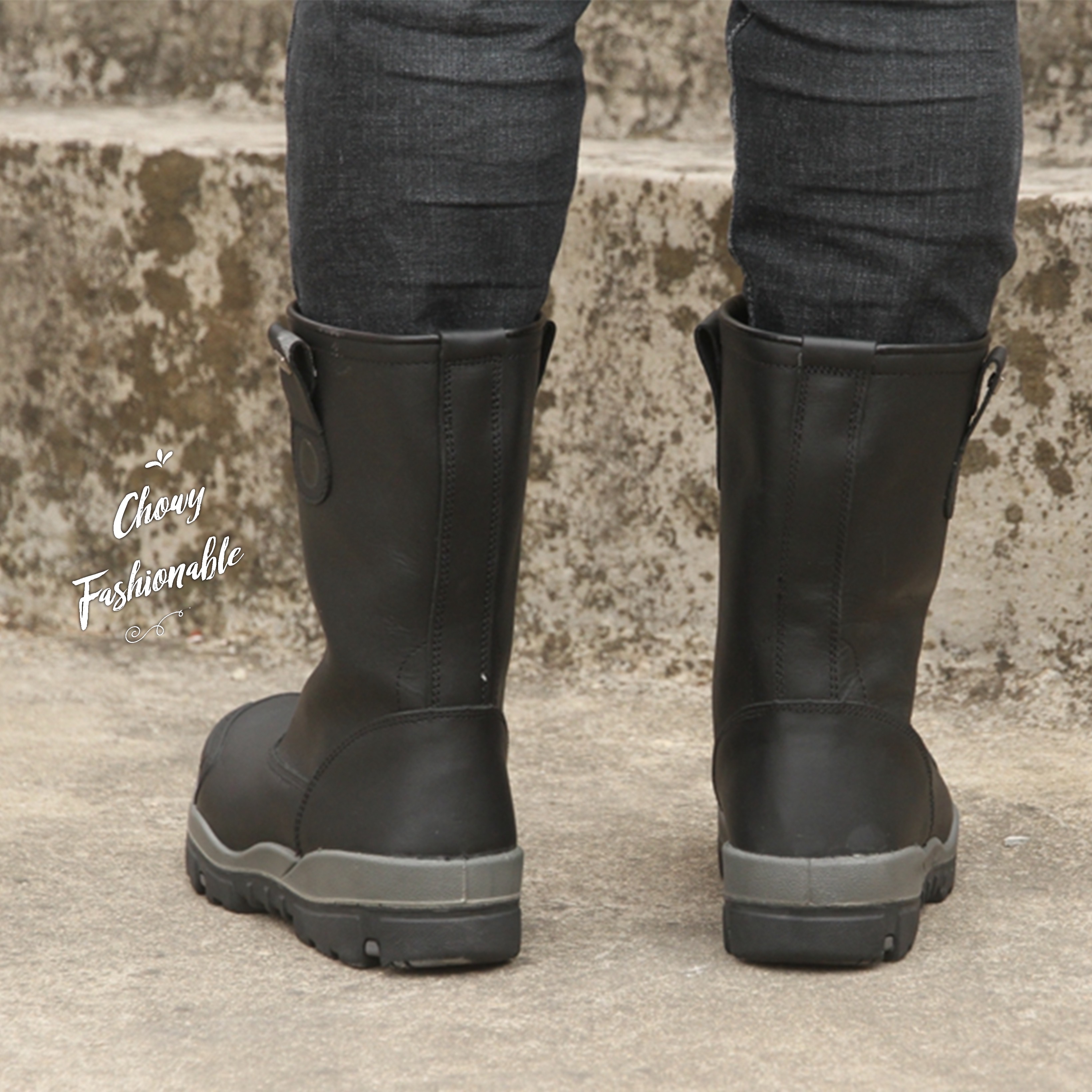 รองเท้าเซฟตี้ไซส์ใหญ่ 49 เซฟตี้บูทยาว รองเท้านิรภัย Safety Boot KR1176BL