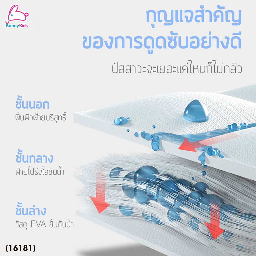 (16181) Baby Tattoo (เบบี้แทททู) ผ้ารองกันปัสสาวะ ผ้ารองกันน้ำสำหรับเด็ก (ขนาด 70x50 ซม.)