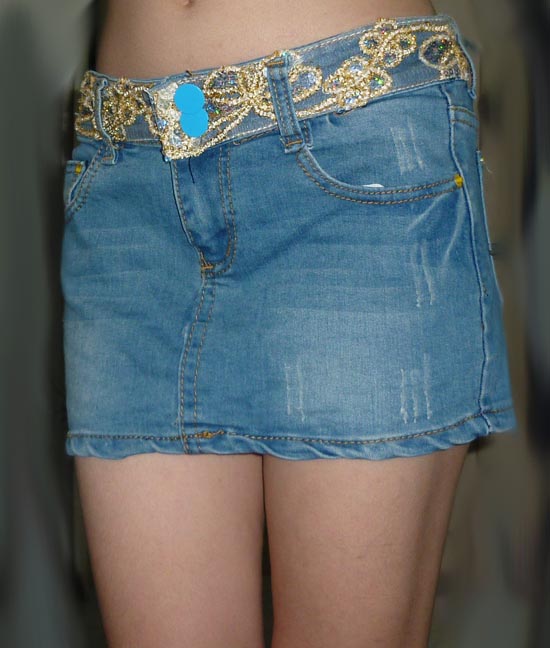 #2กระโปรงยีนส์แต่งเอวดิ้น สวยสุดๆ 31.5-33-10