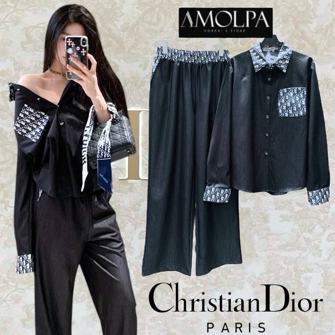 SET CD DENIM งาน Hiend งานผ้ายีนส์100% ตัวเสื้อเชิ้ตปั้มกระดุม มาให้ช๊อปพร้อมกางเกงขาปล่อย สุดดดฉ่ำ ใส่สบาย : สินค้าคุณภาพ (พร้อมส่ง)