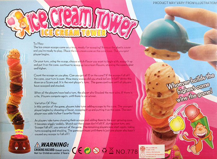 ของเล่นแข่งตักไอศครีม เกมส์ตักไอติม ของเล่นฝึกสมาธิ ไอศครีมทาวเวอร์ เกมทรงตัว แข่งตักไอติมสูงๆ