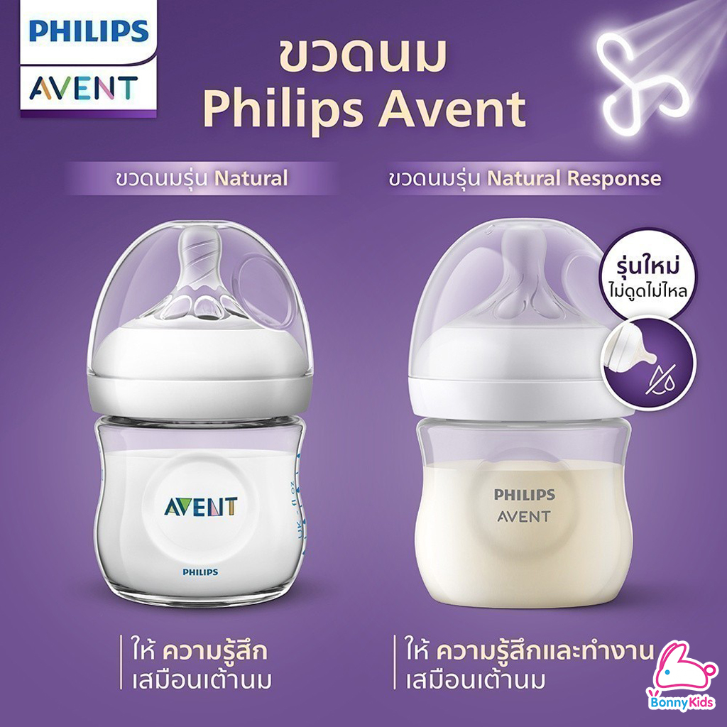 PHILIPS AVENT (ฟิลิปส์เอเวนท์) ขวดนมพร้อมจุกนมซิลิโคน รุ่นเนเชอร์รัล (ขนาด 4 ออนซ์)