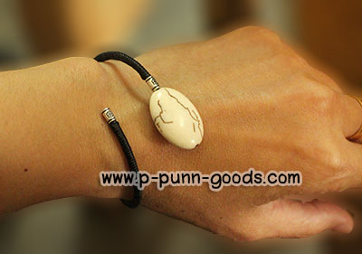 กำไลพันเชือกเทียน หินเทอร์ควอยส์ขาว