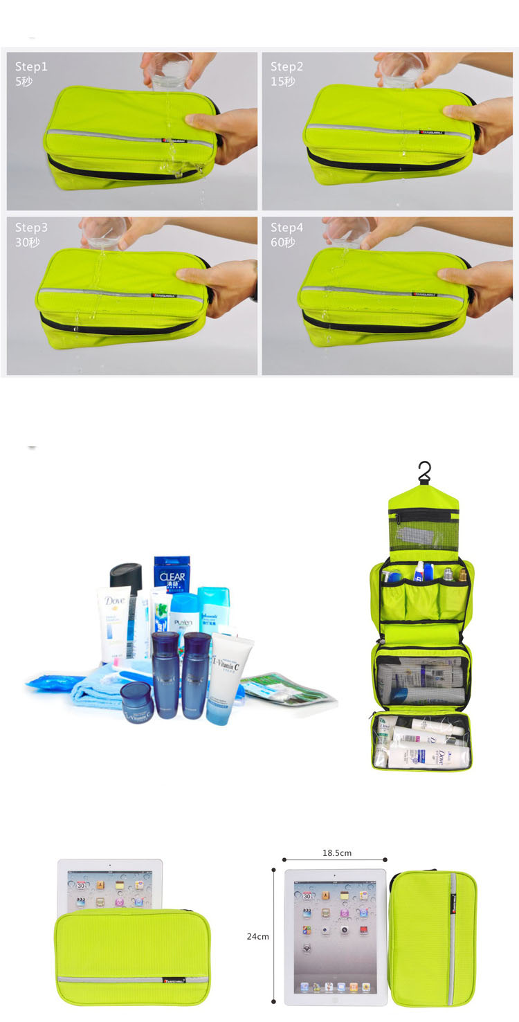 Travelicons กระเป๋าใส่อุปกรณ์อาบน้ำ 4 ส่วน ใส่อุปกรณ์อาบน้ำ แขวนได้ ทำจากไนล่อนกันน้ำ ทนทาน พกพาสะดวกมี 5 สีให้เลือก
