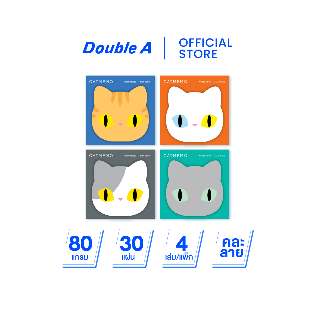 Die cut note หน้าปกลาย Ban Maew 80 แกรม 30 แผ่น 4 ชิ้น (คละแบบ)