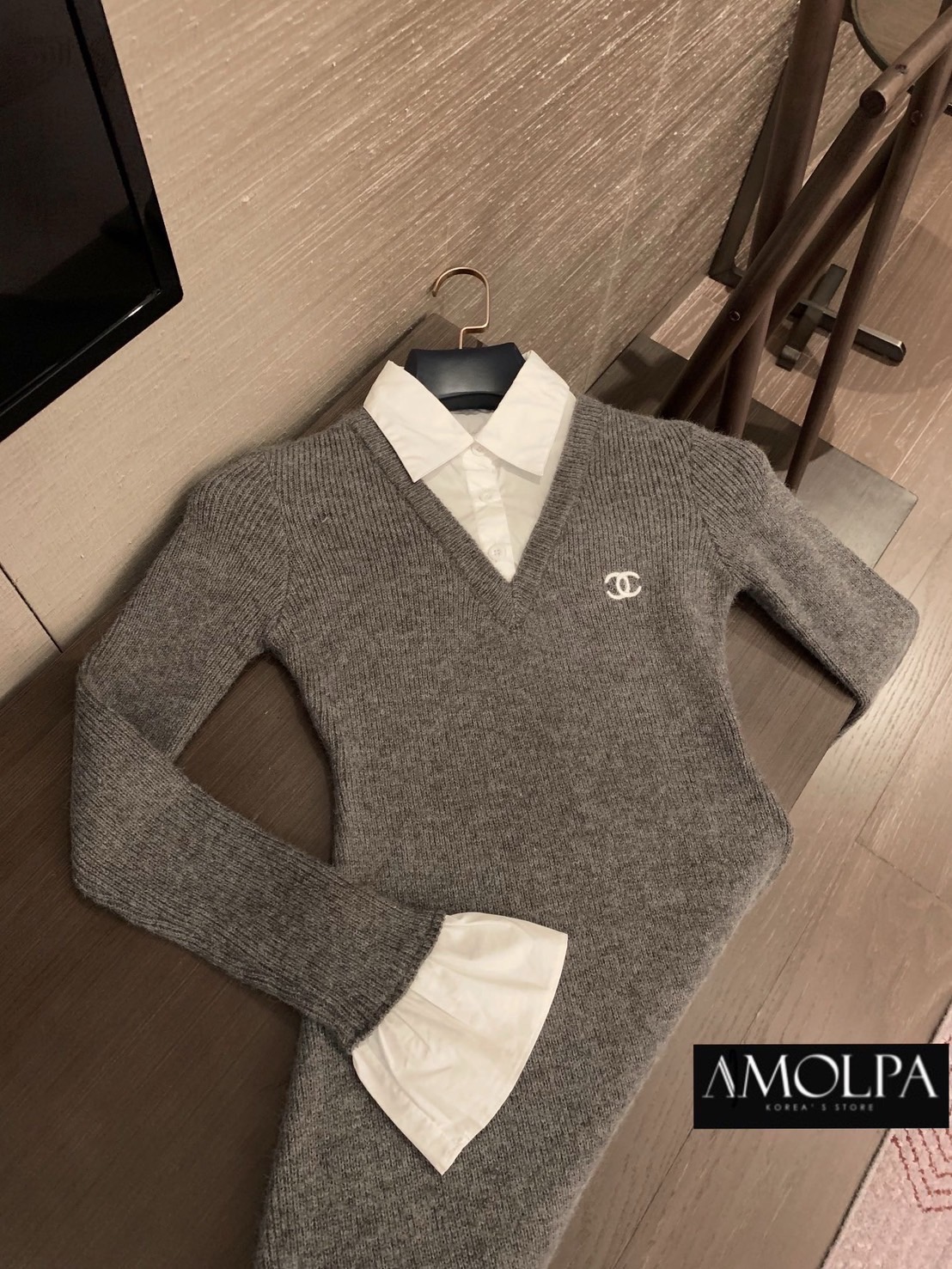 DRESS ไหมพรม CC KNITT ชนช๊อปปปนะคะ งานสวย ครบ ปั้มทุกจุด เนื้อผ้าดีม๊ากกกก ผ้าใส่สบายมาก ใส่สบาย : สินค้าคุณภาพ (พร้อมส่ง)