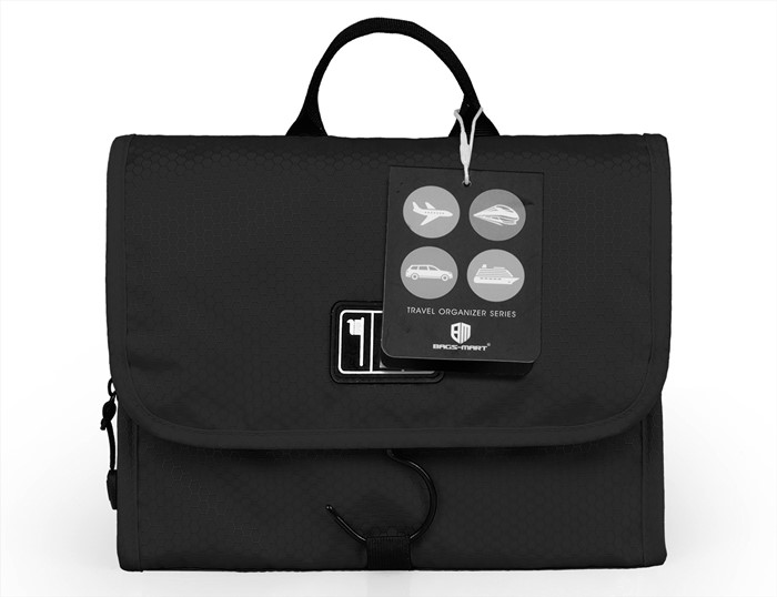 Bagsmart กระเป๋าใส่อุปกรณ์อาบน้ำ คุณภาพสูง ใส่อุปกรณ์อาบน้ำ แขวนได้ สำหรับเดินทาง ท่องเที่ยว (Black)