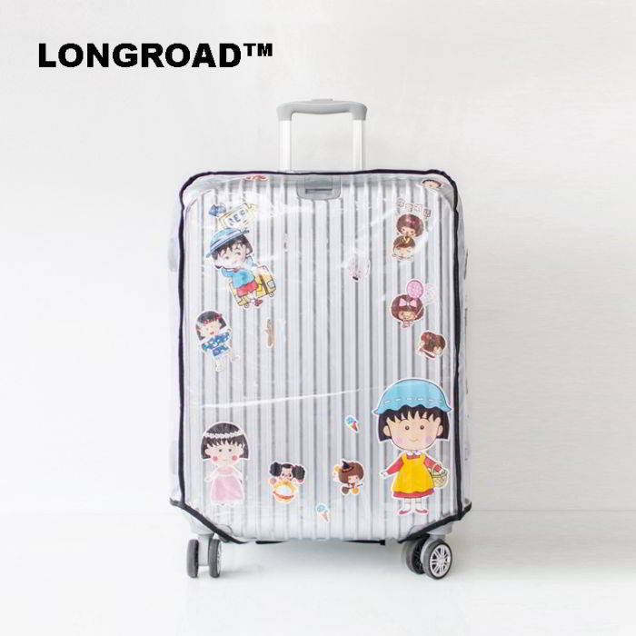 (PVC ใส ขอบผ้าดำ 20") ผ้าคลุมกระเป๋าเดินทาง ขนาด 20 นิ้ว ผลิตจาก PVC ใส กันเปื้อน กันรอย ทนทาน กันน้ำ