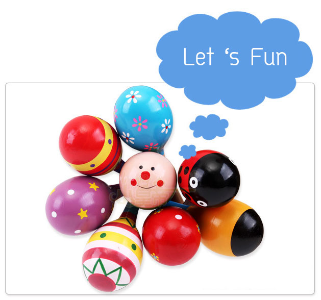 เครื่องดนตรี ลูกแซกไม้หลากสี ขนาดกลาง 19 ซม.