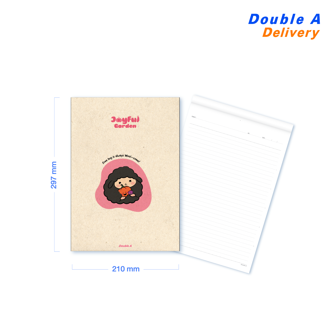 [4 เล่ม] ดั๊บเบิ้ล เอ สมุดรายงาน A4 80 แกรม 50 แผ่น ลาย Joyful Garden