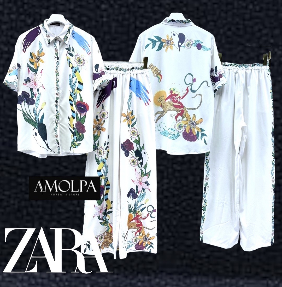 SET PAJAMAS ZARA งานใหม่ ตัวเสื้อเป็นเชิ้ต ZARA เด่นเป็นสง่า มาพร้อม กางเกงขายาว ใส่เข้ากันลงตัว สินค้าคุณภาพ (พร้อมส่ง)