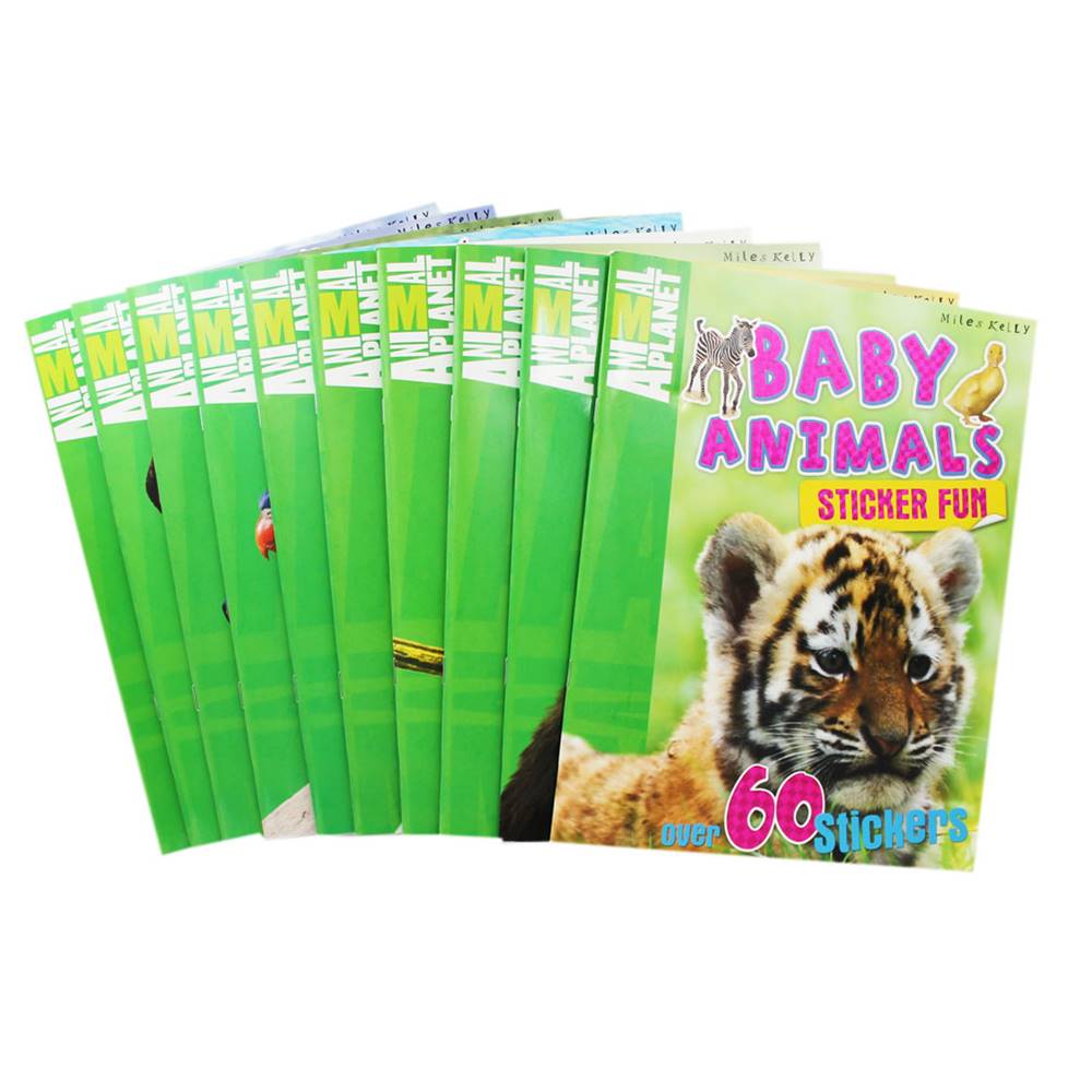 Miles Kelly : Animal Planet Sticker Fun 10 Books Collection เซตหนังสือความรู้ สติกเกอร์ โลกของสัตว์ต่างๆ พร้อมสติกเกอร์กว่า 600 ชิ้น