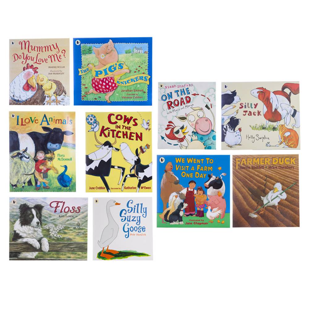 10 Farmyard Friends Picture Books from Walker : Suzy Goose + Farmer Duck + Floss + Mummy do you love me? + On the road + I love animals : เซตนิทานก่อนนอน ชีวิตในฟาร์ม 10 เล่ม