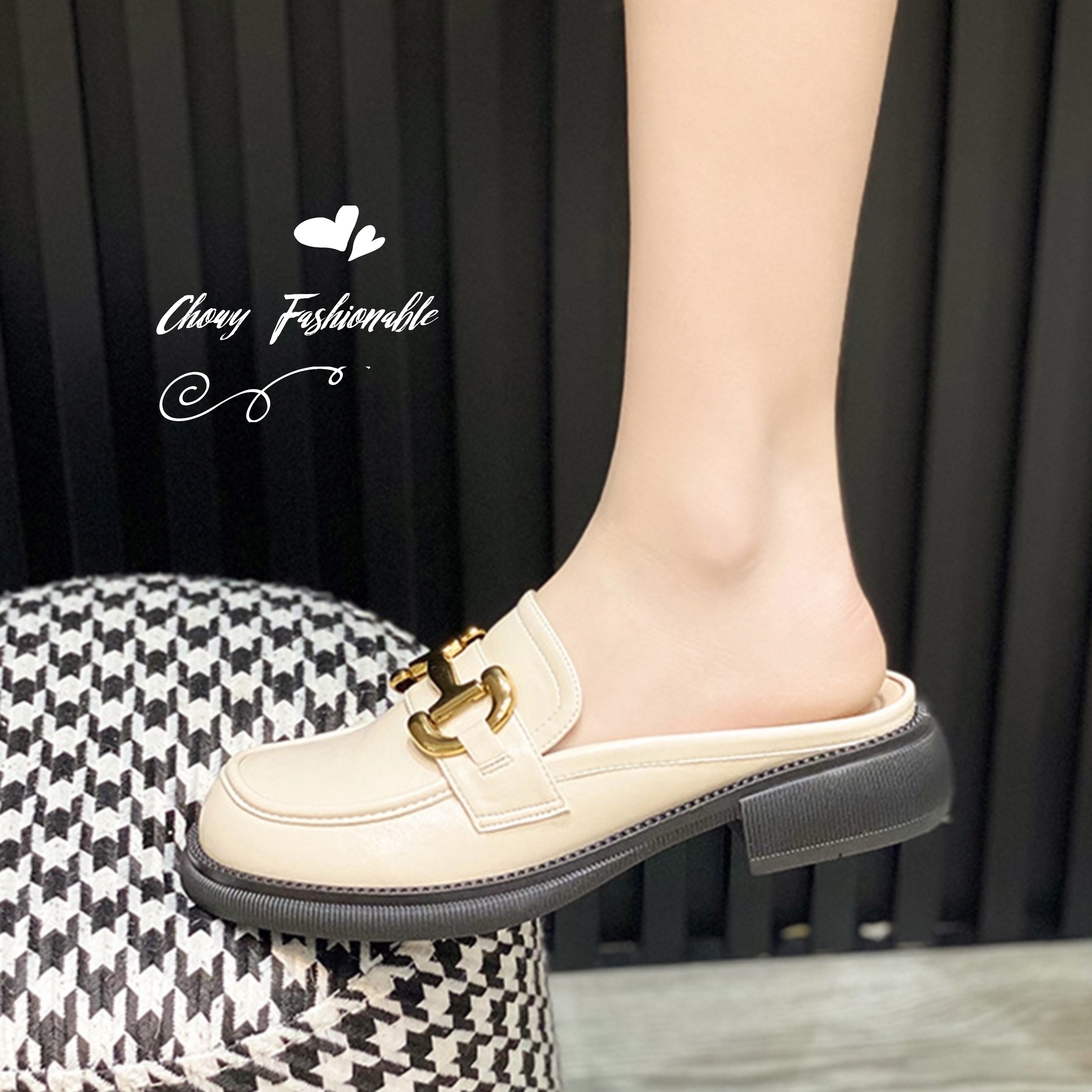 รองเท้าไซส์ใหญ่ 42 EU แตะสวมครึ่งท่อน แตะปิดหัว แตะไซส์ใหญ่ หนังแท้ KR1123