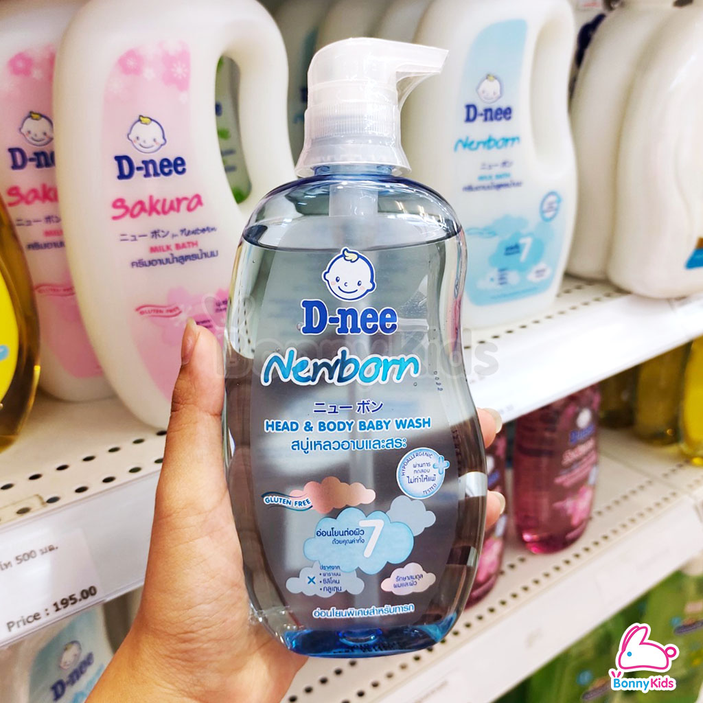 D-nee Newborn Head & Body Baby Bath สบู่เหลวอาบและสระ ขนาด380ml.