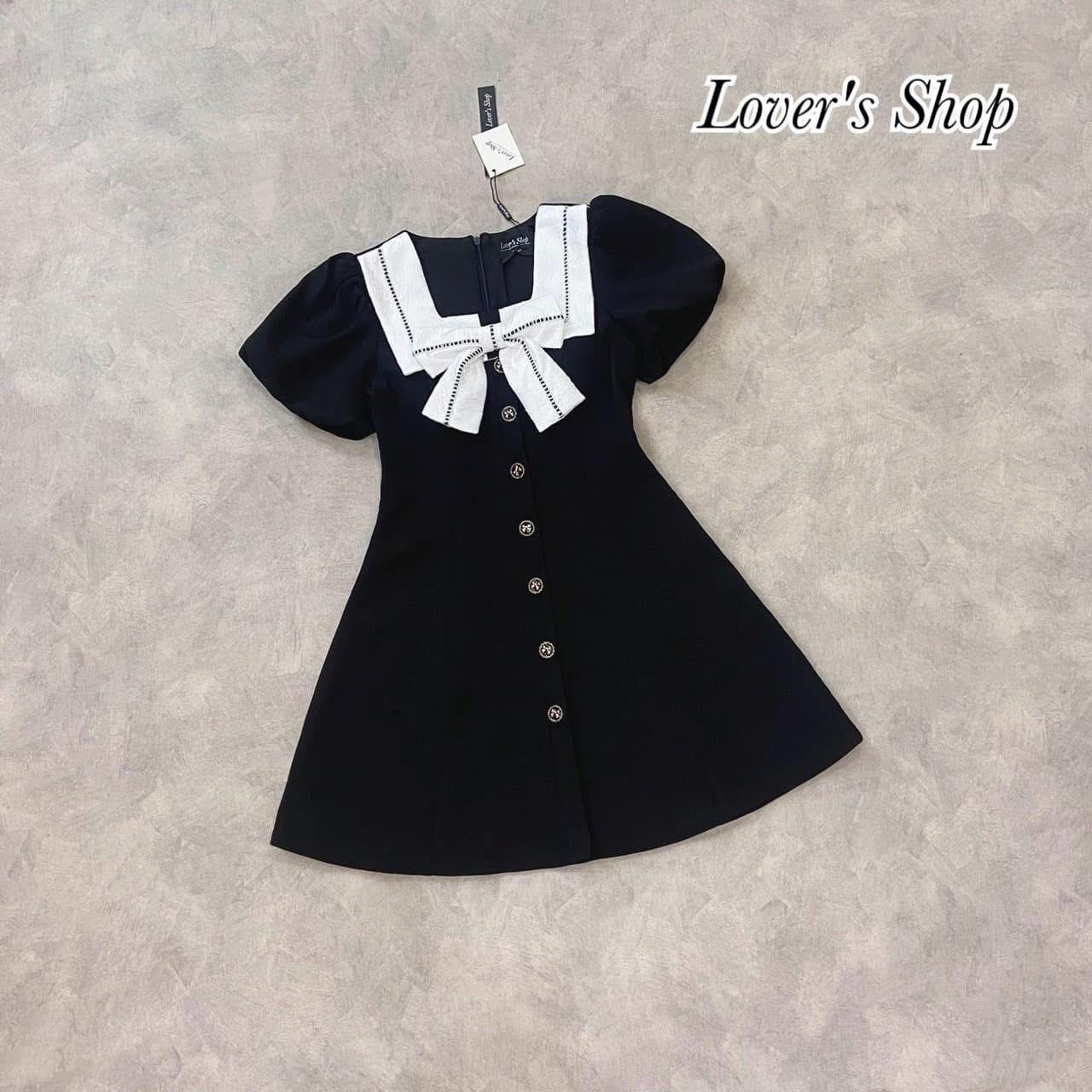 เดรสกระโปรง ลุคลูกคุณหนูทรงแขนตุ๊กตาน่ารัก แต่งปกโบว์ผ้าลูกไม้ ใส่สบาย : สินค้าคุณภาพ (พร้อมส่ง)