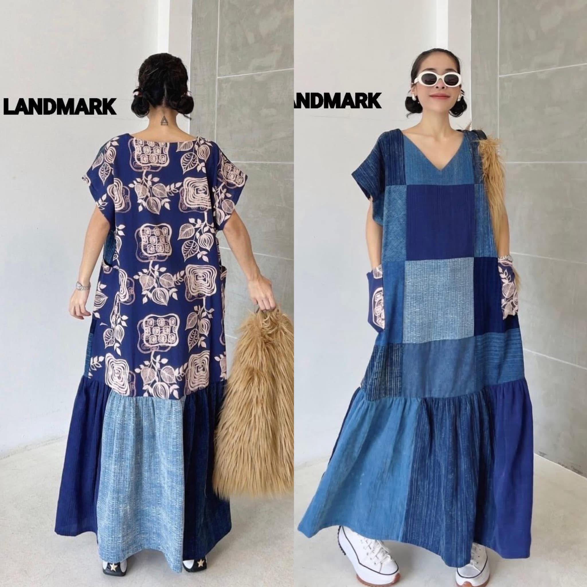 เดรสยาวคอV งานตัดต่อผ้าสโตนเกรดPremium ด้านหน้าและชายชุดใช้ผ้าสโตนหลายชนิด มาเย็บต่อรวมกัน ด้านหลังแต่งผ้ากัดลายเต็มผืน งานดีไซน์ต่อชายรูดย้วยสวยๆ ใส่สบาย : สินค้าคุณภาพ (พร้อมส่ง)