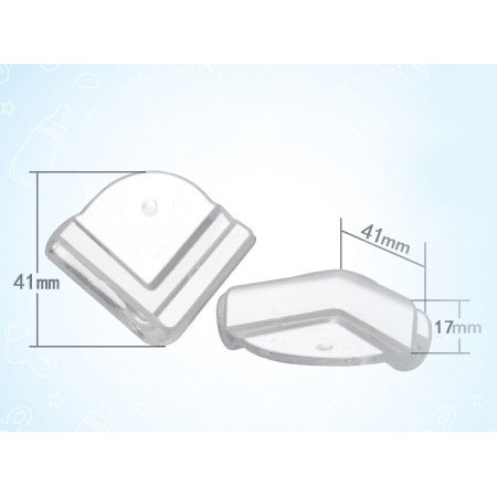 [แพค 4 ชิ้น] ยางกันกระแทกมุม ยางกันมุมโต๊ะ ยางกันชน PVC ขอบเตี้ย NanaBaby สำหรับชั้นวาง-ชั้นกระจก พร้อมกาวสองหน้า