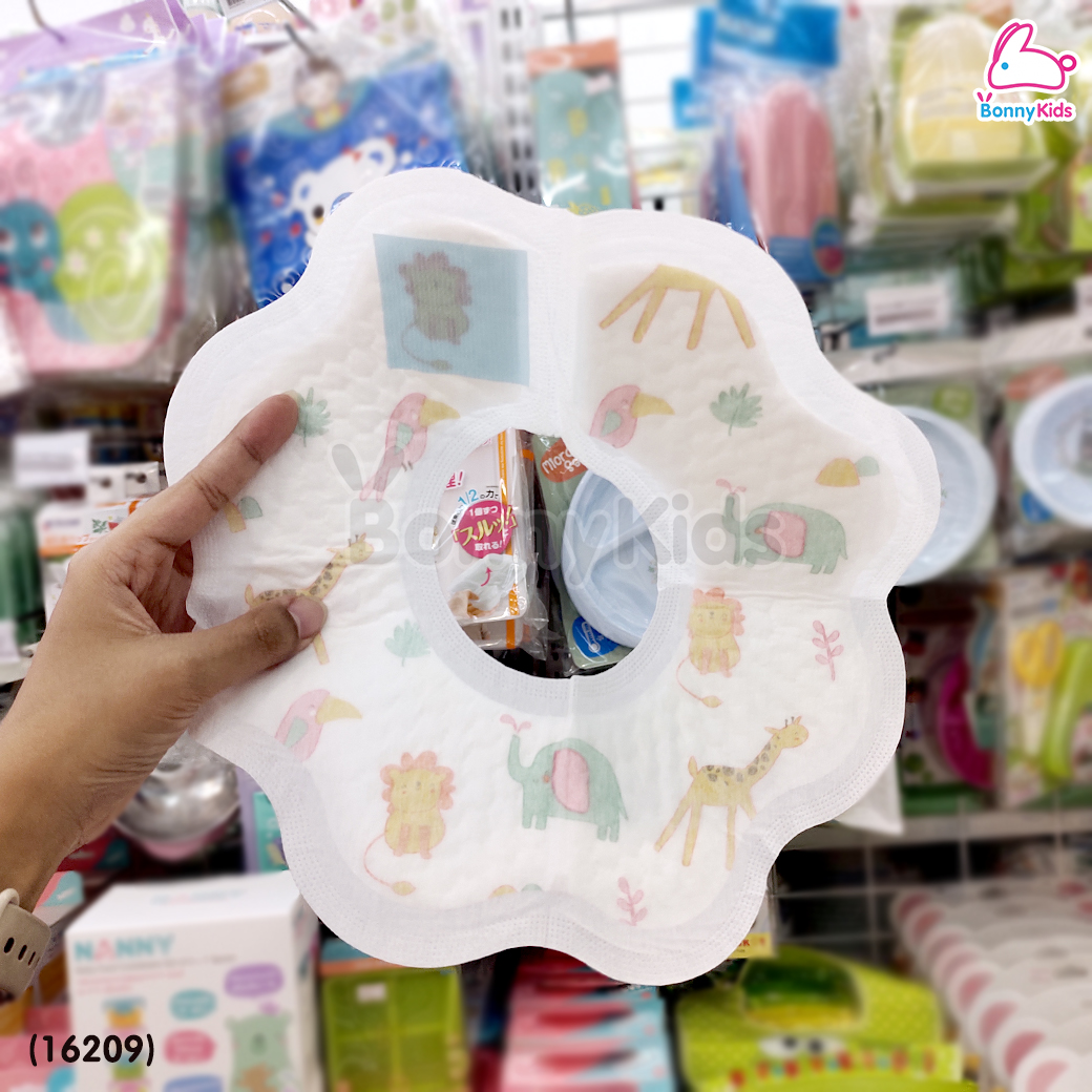 (16209) BABY TATTOO (เบบี้แทททู) 360 ํ Disposable Baby Bibs ผ้ากันเปื้อนช่องกระเป๋า 360 ํ แบบใช้แล้วทิ้ง (20 ชิ้น)