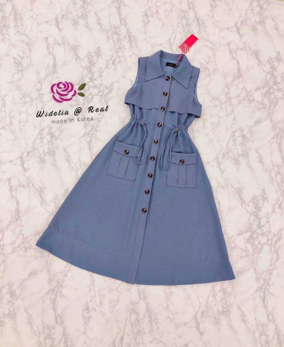 เดรสแขนกุดยาวตัวสวยทรงเก๋ ใส่สบาย สินค้าคุณภาพ (พร้อมส่ง)