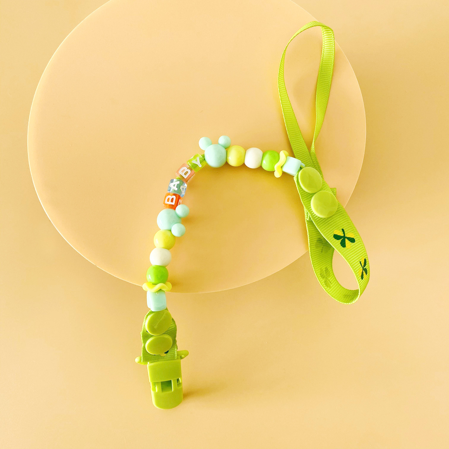 NanaBaby สายห้อยจุกหลอก สายหนีบคล้องจุกหลอก/ยางกัด ลูกปัดน่ารัก