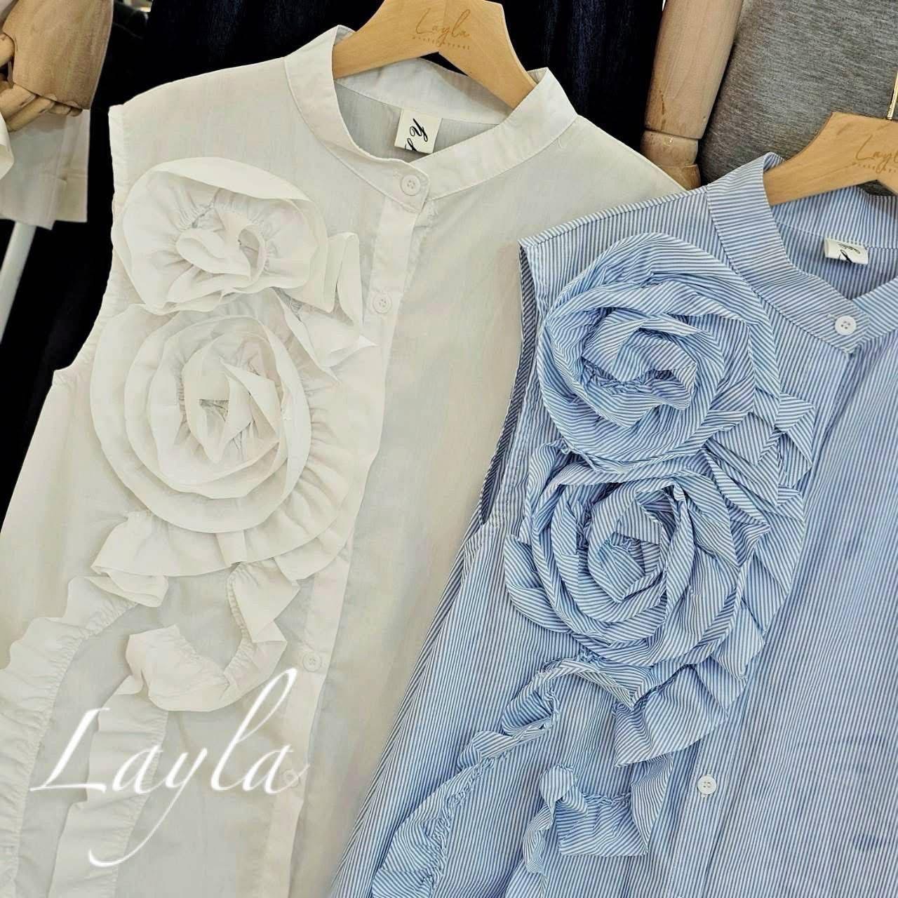 เสื้อเชิ้ตคอจีนเย็บขดดอกแบบเก๋ๆ ทรงสวยใส่ปล่อยๆ โชว์ดีเทล หน้าสั้นหลังยาว งานสวย เรียบดูแพง มีสไตส์มากค่า ใส่สบาย : สินค้าคุณภาพ (พร้อมส่ง)