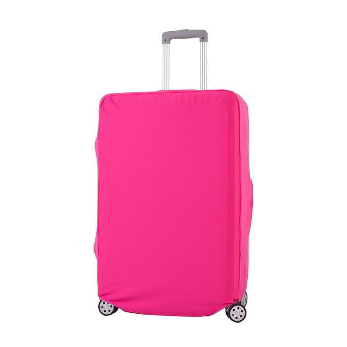 (ผ้ายืด สีเรียบ ขนาด M) ผ้าคลุมกระเป๋าเดินทาง ขนาด 22 - 24 นิ้ว มี 3 สีให้เลือก (ดำ ชมพู ม่วง)