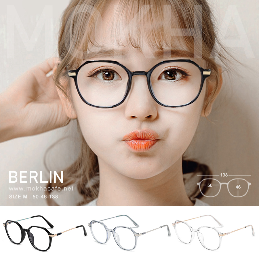 BERLIN - black gold กรอบแว่น แว่นตาทรงเหลี่ยม กว้าง 138 มม. (sizeM)