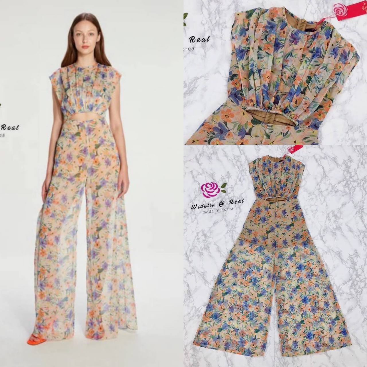 จั้มสูทขายาวตัวสวยทรงดี ช่วงอกจับจีบสวยเก๋ ช่วงเอวเข้ารูปเว้าด้านหน้า ท่อนขาทรงตรงขากระบอก ใส่สบาย สินค้าคุณภาพ (พร้อมส่ง)