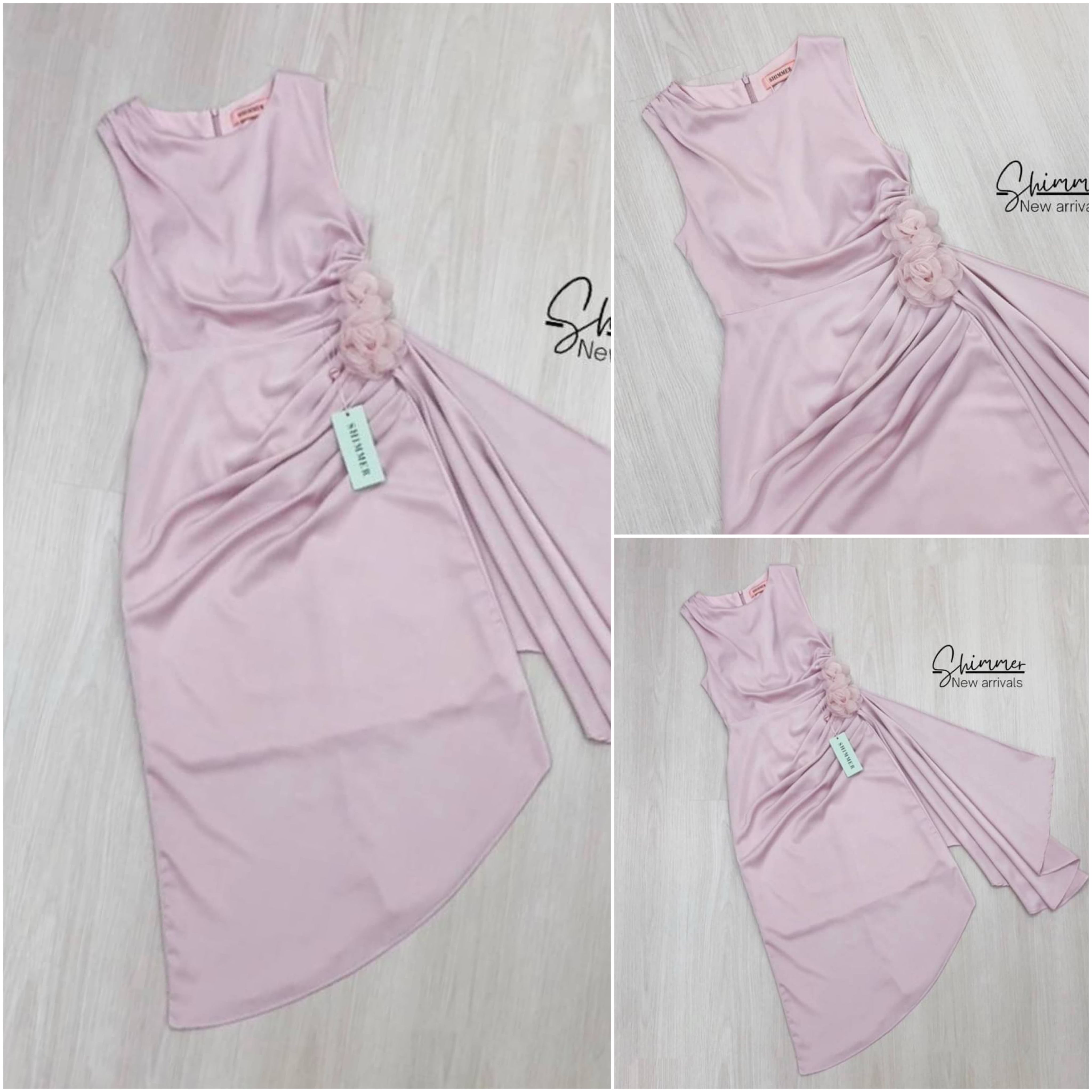 มิดิเดรสซาตินแต่ง ดอกไม้ดีไซน์สวยโดนเด่นในทุกปาร์ตี้ ใส่สบาย : สินค้าคุณภาพ (พร้อมส่ง)