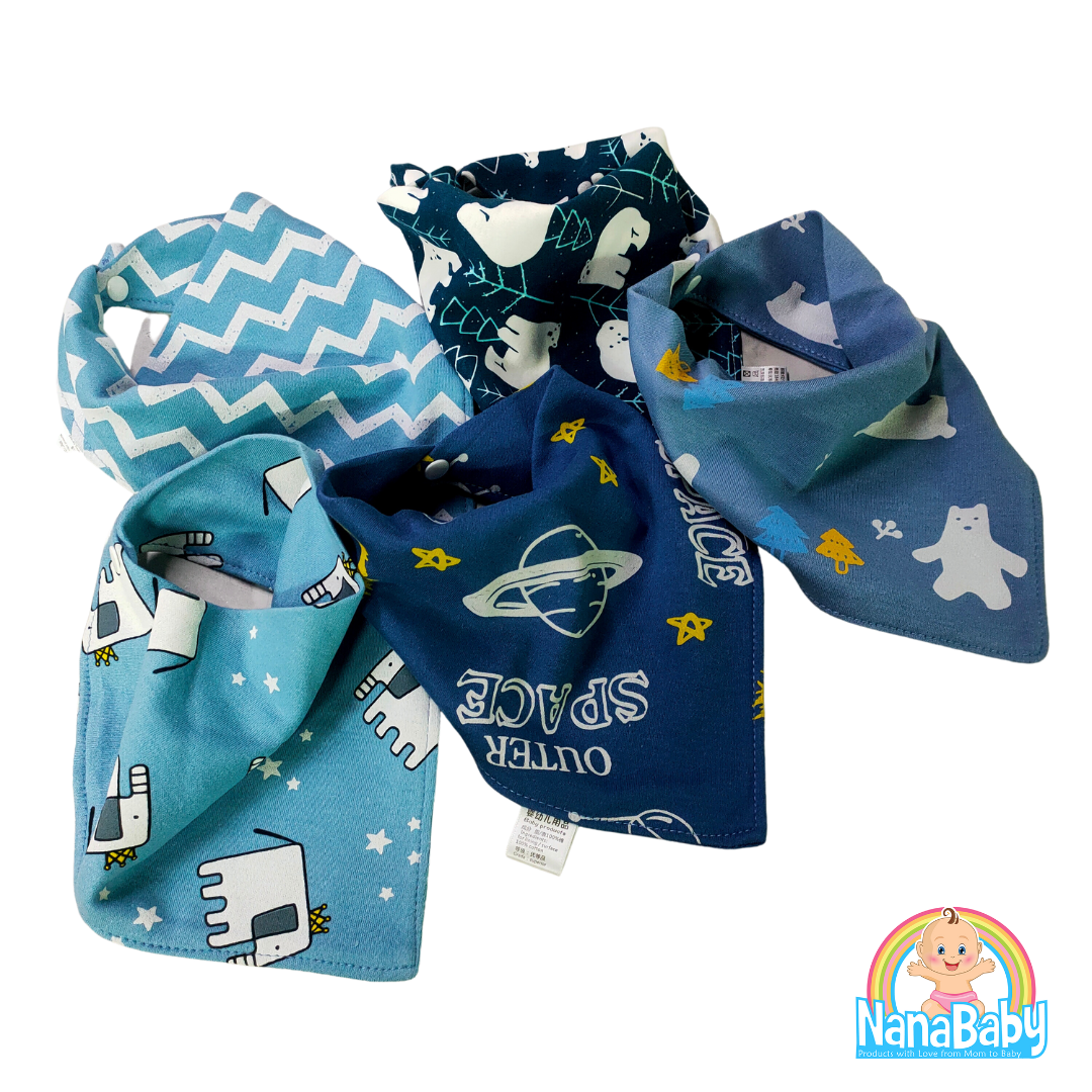 (ยกแพ็ค) ผ้ากันเปื้อนเด็กอ่อน ผ้าซับน้ำลายเด็ก สามเหลี่ยมสุด Cute หนา 3 Layer กันน้ำได้+ผ้าฝ้ายแท้