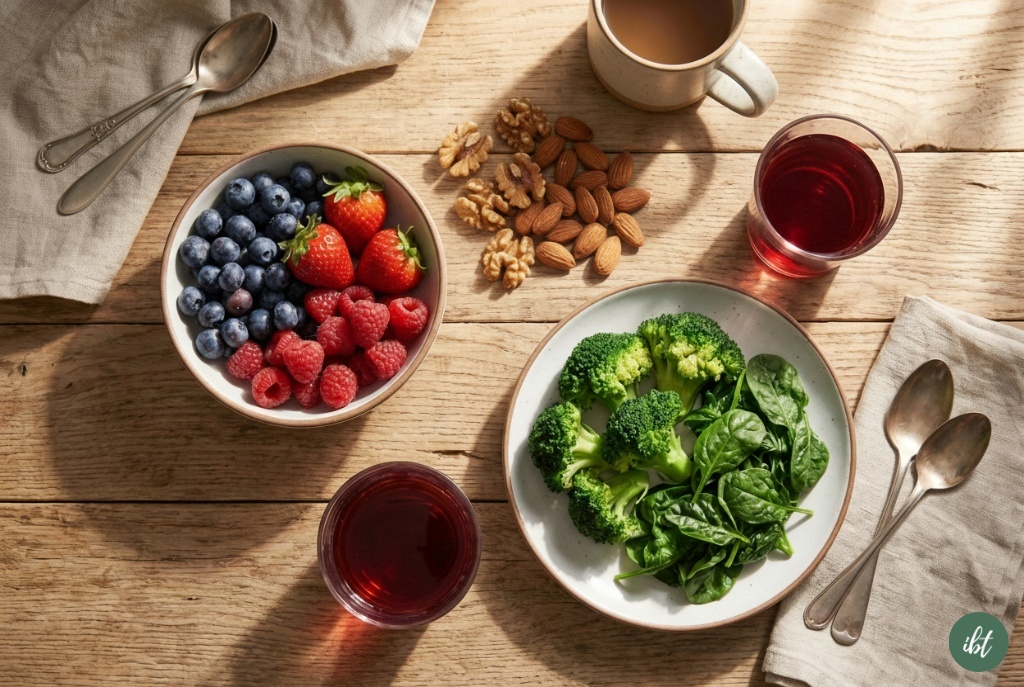 อาหารต้านอนุมูลอิสระ ผักผลไม้และถั่ว ช่วยลดกลิ่นแก่จากภายใน