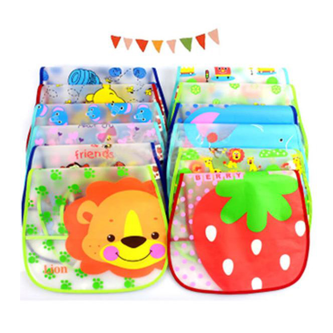 NanaBaby ผ้ากันเปื้อนกินข้าว กันน้ำ PEVA สำหรับเด็กเล็ก 0-3 ขวบ มีช่องรองเศษอาหาร