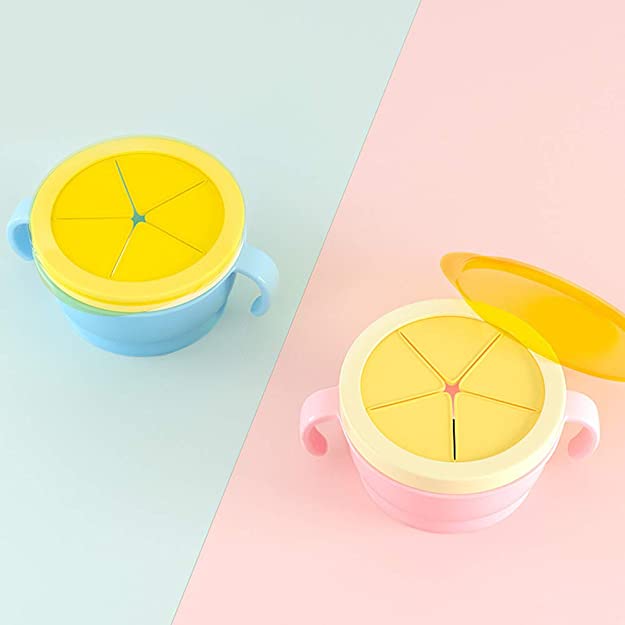 ถ้วยขนมเด็ก กันขนมหก ถ้วยกันอาหารหก ใส่ ขนมเด็ก 6 เดือน ขึ้นไป หัดหยิบกินเอง มีลิ้นกั้น Snack Catcher