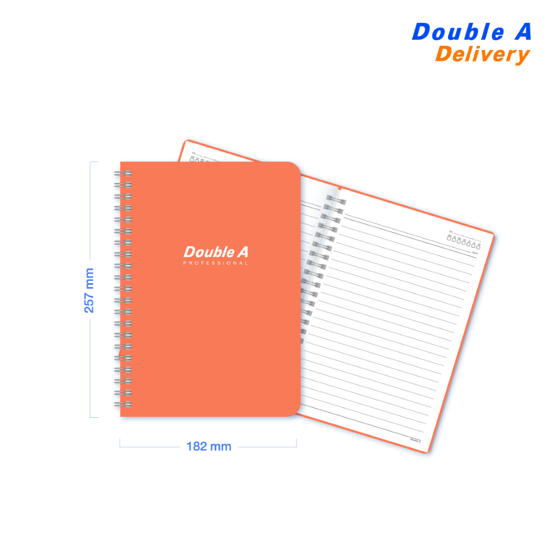 สมุดบันทึกเข้าเล่มแบบสันห่วง สี Peach ขนาดB5 70 แกรม 60 แผ่น 4 เล่ม