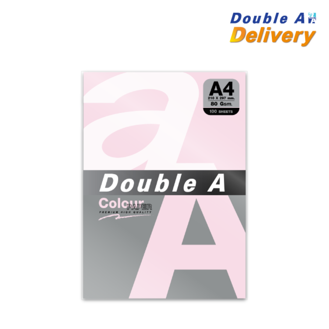 กระดาษสี Double A 80 แกรม แพ็ค 100 แผ่น สีชมพู