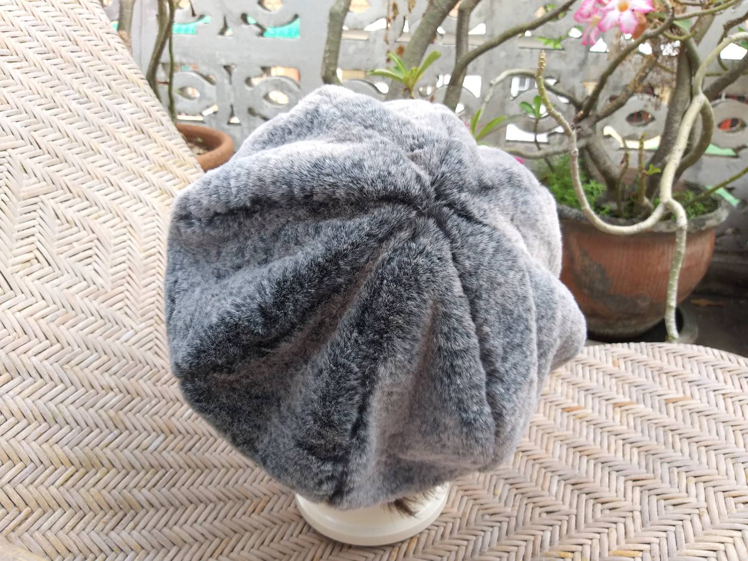 หมวกเบเร่ต์เฟอร์ฟูหนานุ่ม สวยมากๆ ใบนี้