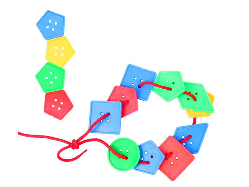 ของเล่นร้อยเชือก กระดุมเสริมพัฒนาการ รูปเรขาคณิต ของเล่นเด็กอนุบาล ของเล่นเด็ก 3 ขวบ ของเล่นฝึกสมาธิ