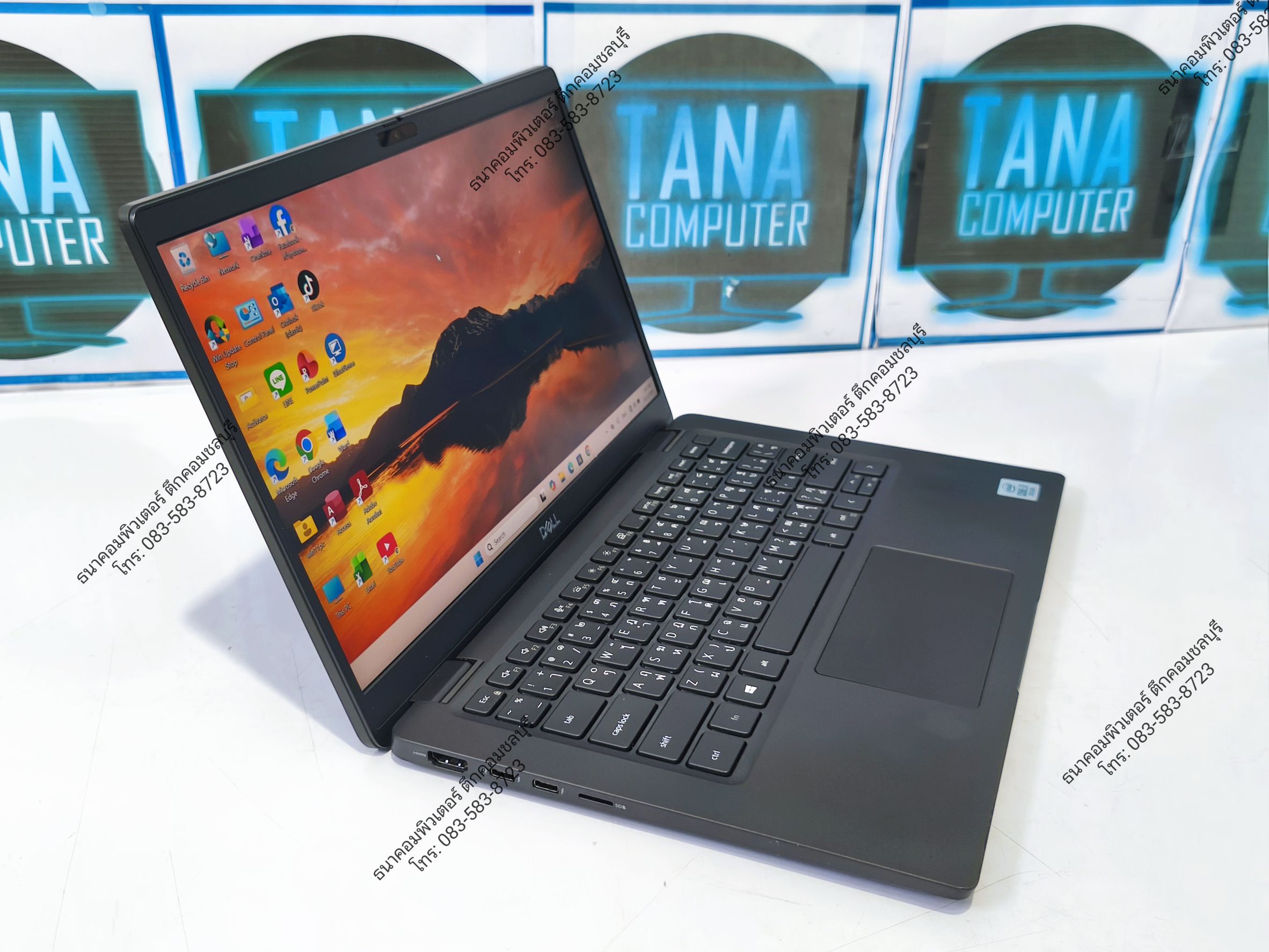 โน๊ตบุคทำงานมือสอง DELL Intel I7-10610U Ram16GB SSD256GB